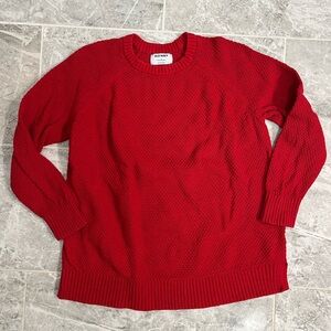 Old Navy Womens Robbie Red Cotton Crewneck Knit Sweater